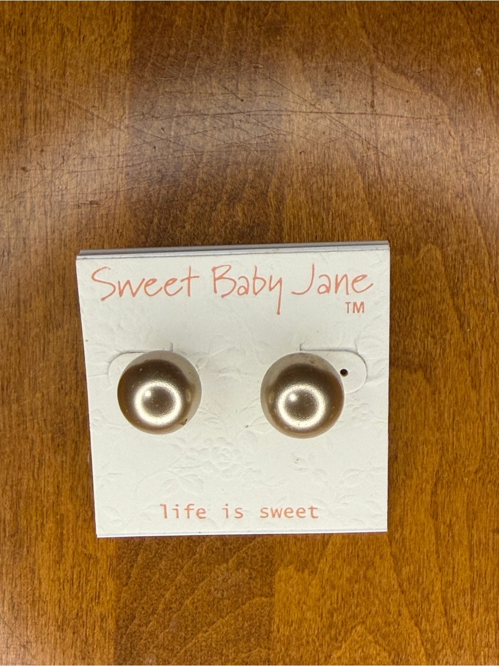 Sweet Baby Jane Champagne Gold Dome Stud Earrings
